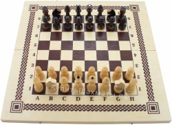 Шахматы-шашки 2в1 деревянные российские (40x40 см)