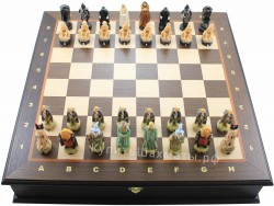 Подарочные шахматы "Властелин Колец" с доской-ларцом Венге