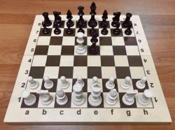 Фигуры шахматные пластиковые № 7 с доской складной 43 см.