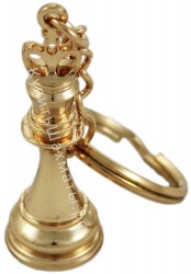 Шахматный брелок золотой металлический объемный малый