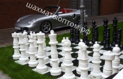 Напольные гигантские шахматы  ( 90 см) с доской пластиковой 3,3 метра