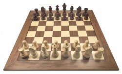 Фигуры шахматные Стаунтон №8 (Madon) c доской профессиональной деревянной цельной DGT Walnut 